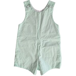 Mint Green Sleeveless Romper With Pearl Snaps